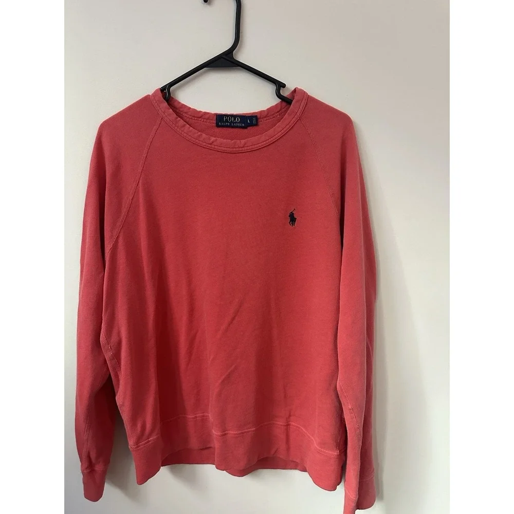 Polo By Ralph Lauren Large Men Sweatshirt Coral Pink